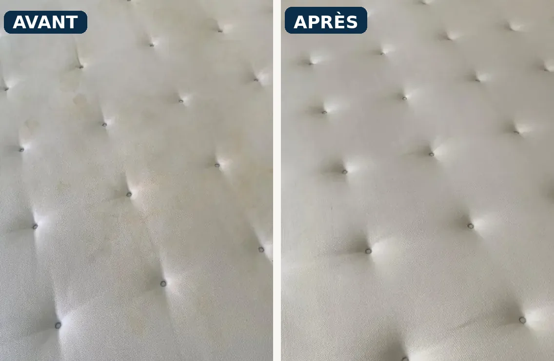 Avant après nettoyage matelas à Marseille