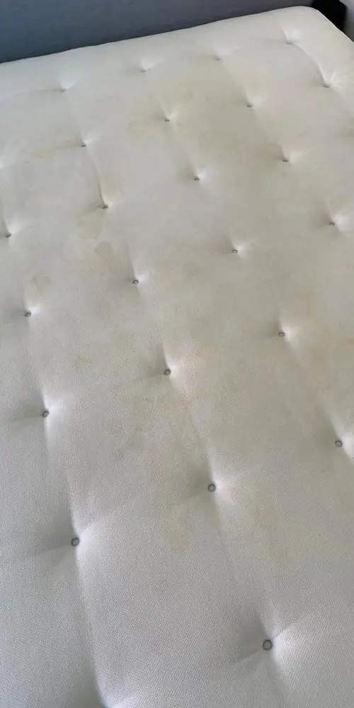 Matelas avant nettoyage avec auréoles